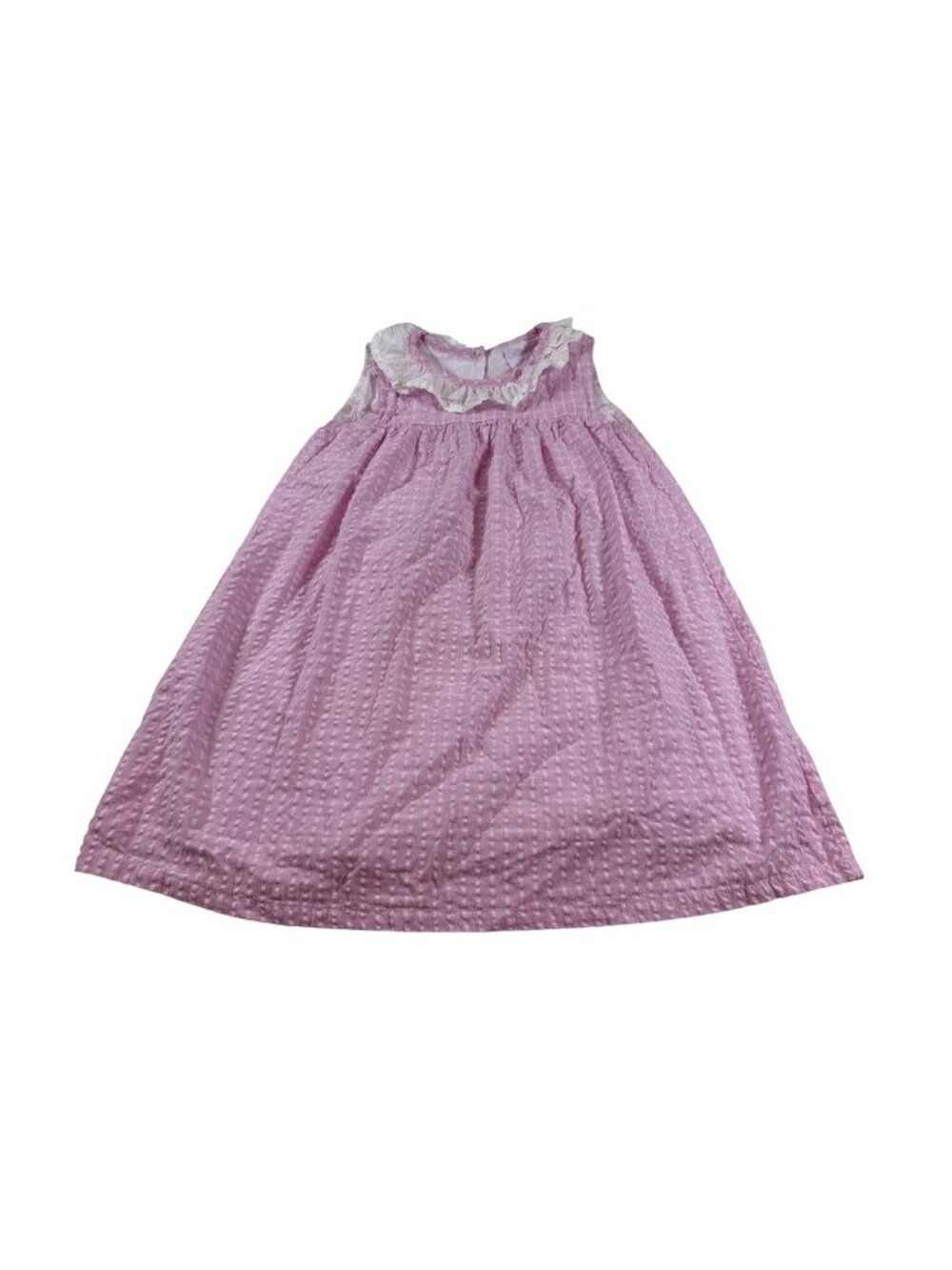 Stitchy Fish Girls Pink Sleeveless Textured Cotton Dress Size 6 (M767)